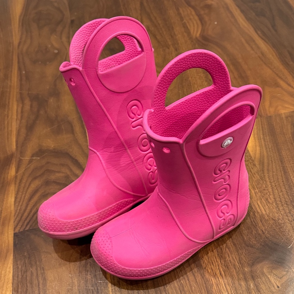 CROCS Kids Fuchsia Rain Boots